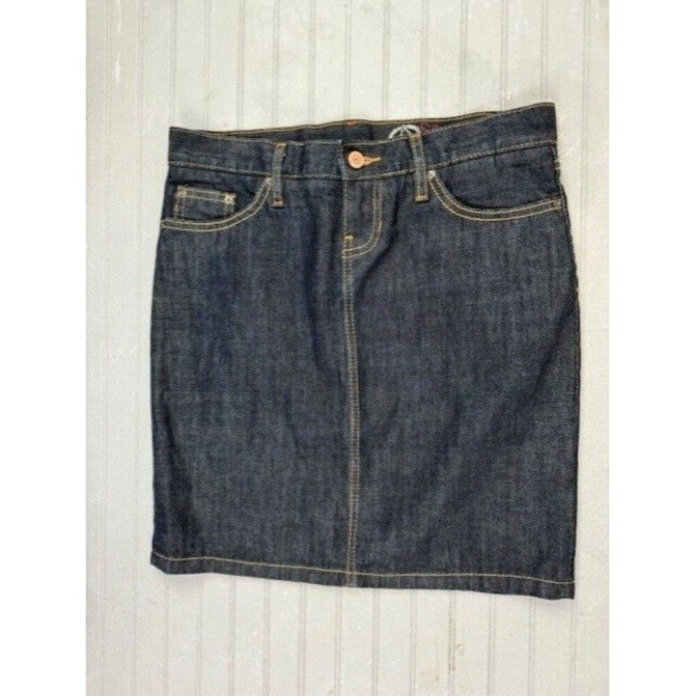 Gap 1969 Size 2 Womens Skirt Denim Jean Back Vent Above Knee Cotton Dark Wash